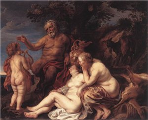 Якоб Йорданс. Воспитание Юпитера. 1627. Антверпен, дом Роко 