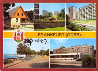 Почтовая открытка и пограничный столб на границе ГДР, 1980-е. годы. По материалам Интернета. 