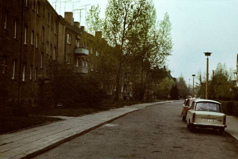 Улица города вблизи гарнизона, Мерзебург, ГДР, 1987 год. Фото автора. 