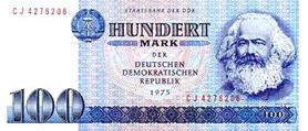 Банкноты ГДР и ФРГ . 
