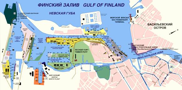 Схема ленинградского порта. По материалам Интернета. 