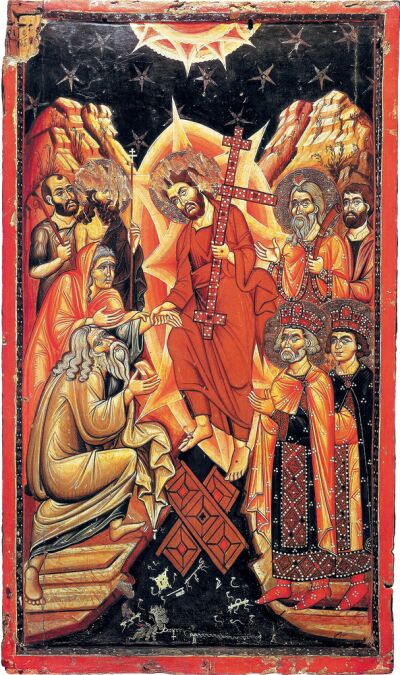 The Descent into Hell. Tempera icon from Saint Catherine's Monastery, Mount Sinai. XII century. 