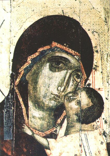 Bogorodica Eleusa. Serbian icon. XIII century.