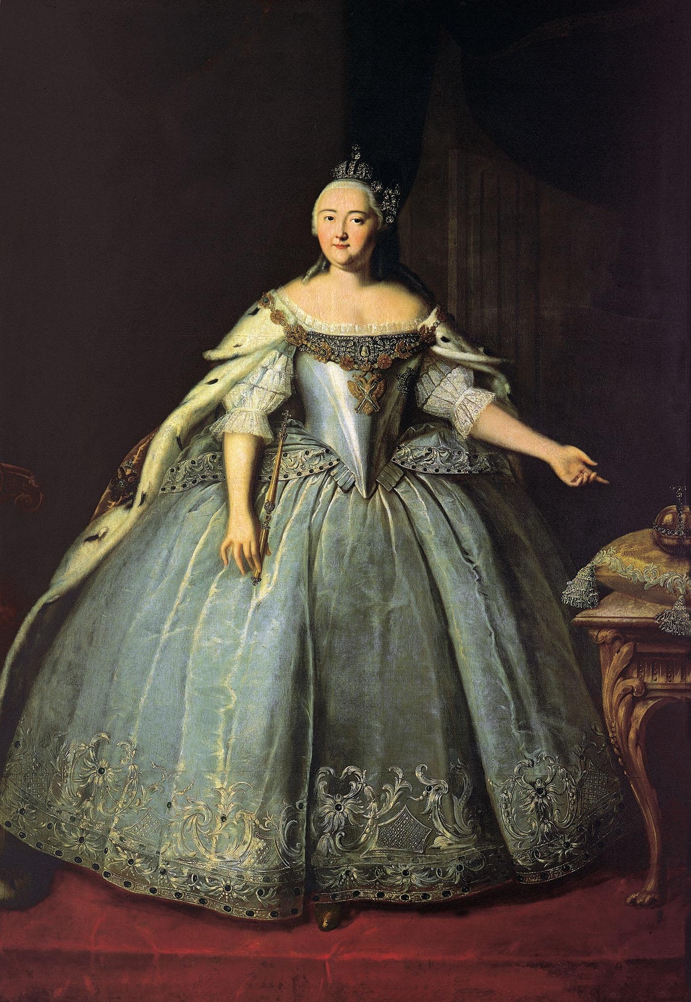 Ivan Yakovlevich Vishnyakov. Portrait of Empress Elizaveta Petrovna. 1743. State Tretyakov Gallery