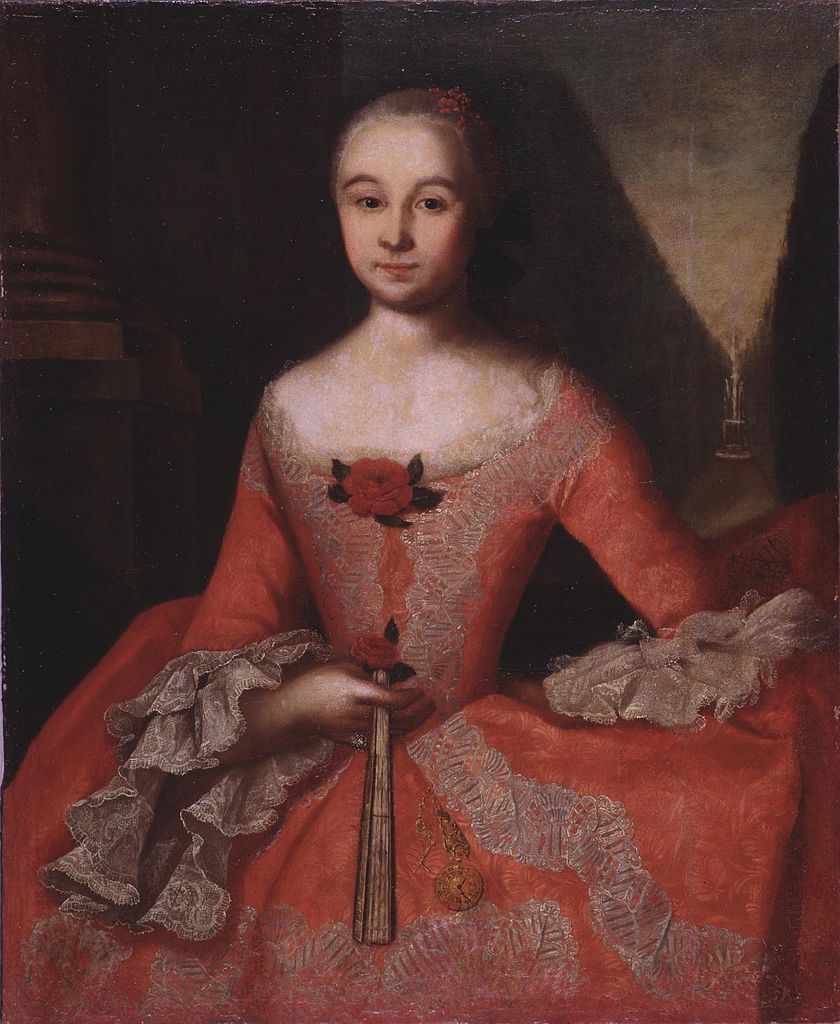 Ivan Yakovlevich Vishnyakov. Portrait of Tishinina Ksenija Ivanovna. Rybinsk Museum-Preserve. 1755