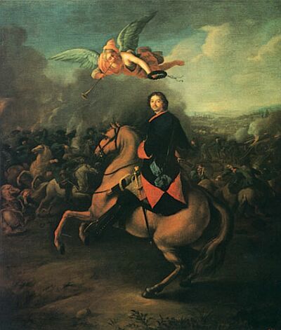 Johann Gottfried Tannauer. Peter I the Great in the Battle of Poltava. Russian Museum