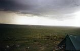 Гроза над тундрой. Вид со склона возвышенности Полмос-тундра на юго-запад. Июль 2004