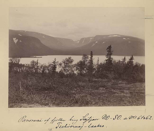 Озеро Сейдъявр (Сейдозеро). Панорама озера Сейдъявр. Фотография Большой экспедиции на Кольский полуостров. 24 июля 1887