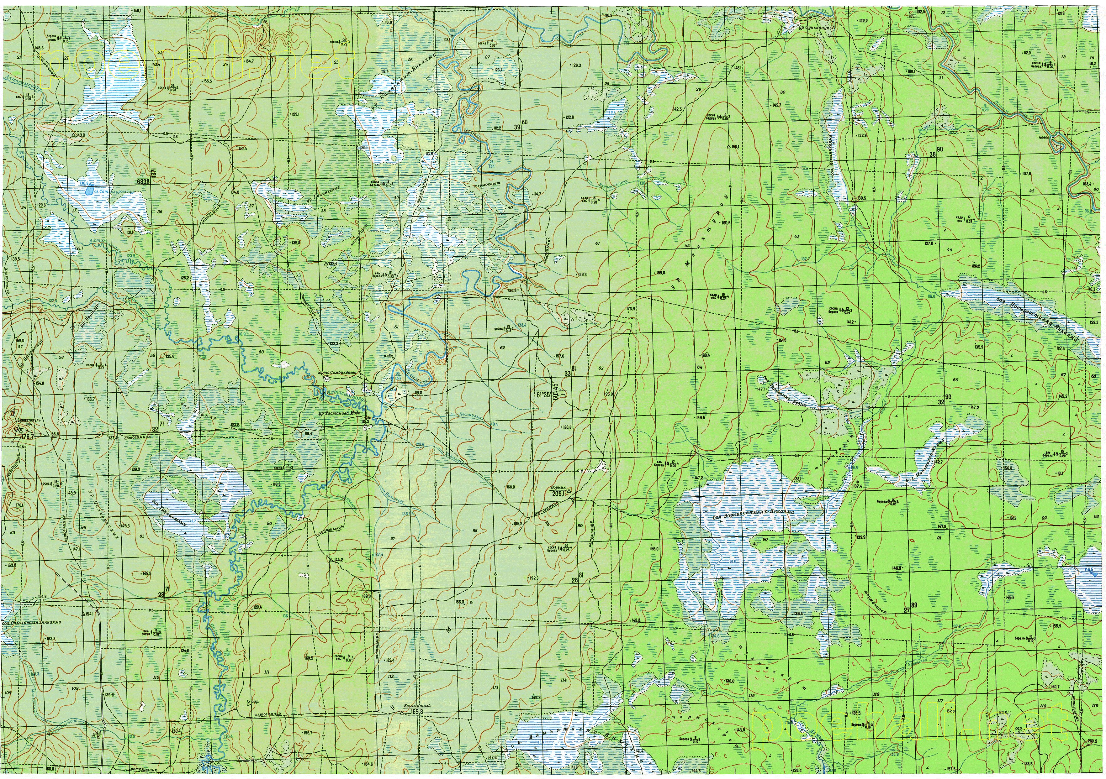 Топографические карты Генштаба / Карты листа P-41 (Берёзово) / Карты масштаба 1:50000 (полукилометровки) / Лист P-41-86 А,Б (Суеватпауль) 