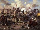 Alexander Averyanov. Battle of Borodino. Russian artillery against Polish uhlans 