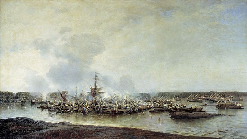 Alexey Petrovich Bogolyubov. Battle of Gangut, 27 06 1714. 1877.