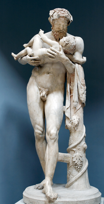 Силен и Дионис (римская копия с оригинала Лисиппа IV в. до н.э.). Ватикан, Музей Кьярамонти 