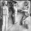 Геракл, Атлант и Афина. Метопа храма Зевса в Олимпии. Около 460 года до н. э. 