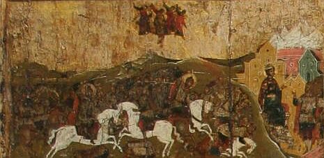 Невская битва на иконе святого Александра Невского из Храма Василия Блаженного