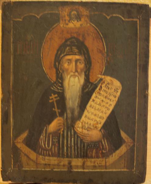 Святой преподобный Никита Столпник. Русская икона середины 19 века 