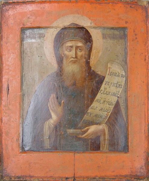 Святой преподобный Никита Столпник. Русская икона конца 18 века
