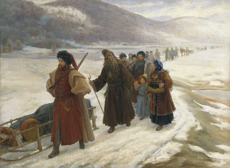 Miloradovich Sergey Dmitrievich. Avvakum in Siberia. 1898. SPb, The State Museum of the History of Religion