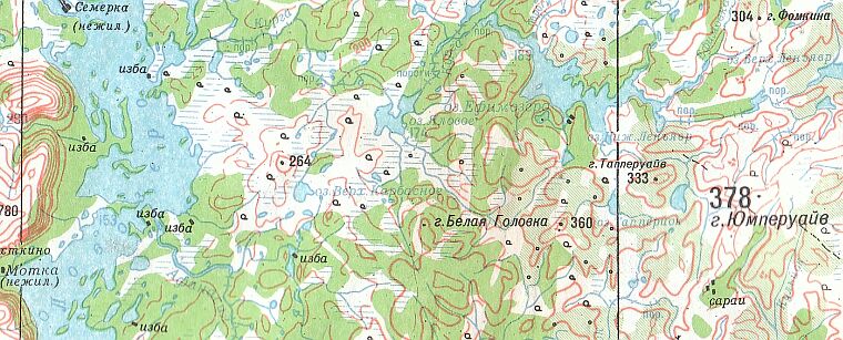 Тапперуайв - гора в 33 километрах к востоку от озера Ловозеро и в 5 километрах к юго-востоку от озера Ефмозеро. Гора Тапперуайв на карте пятикилометровке