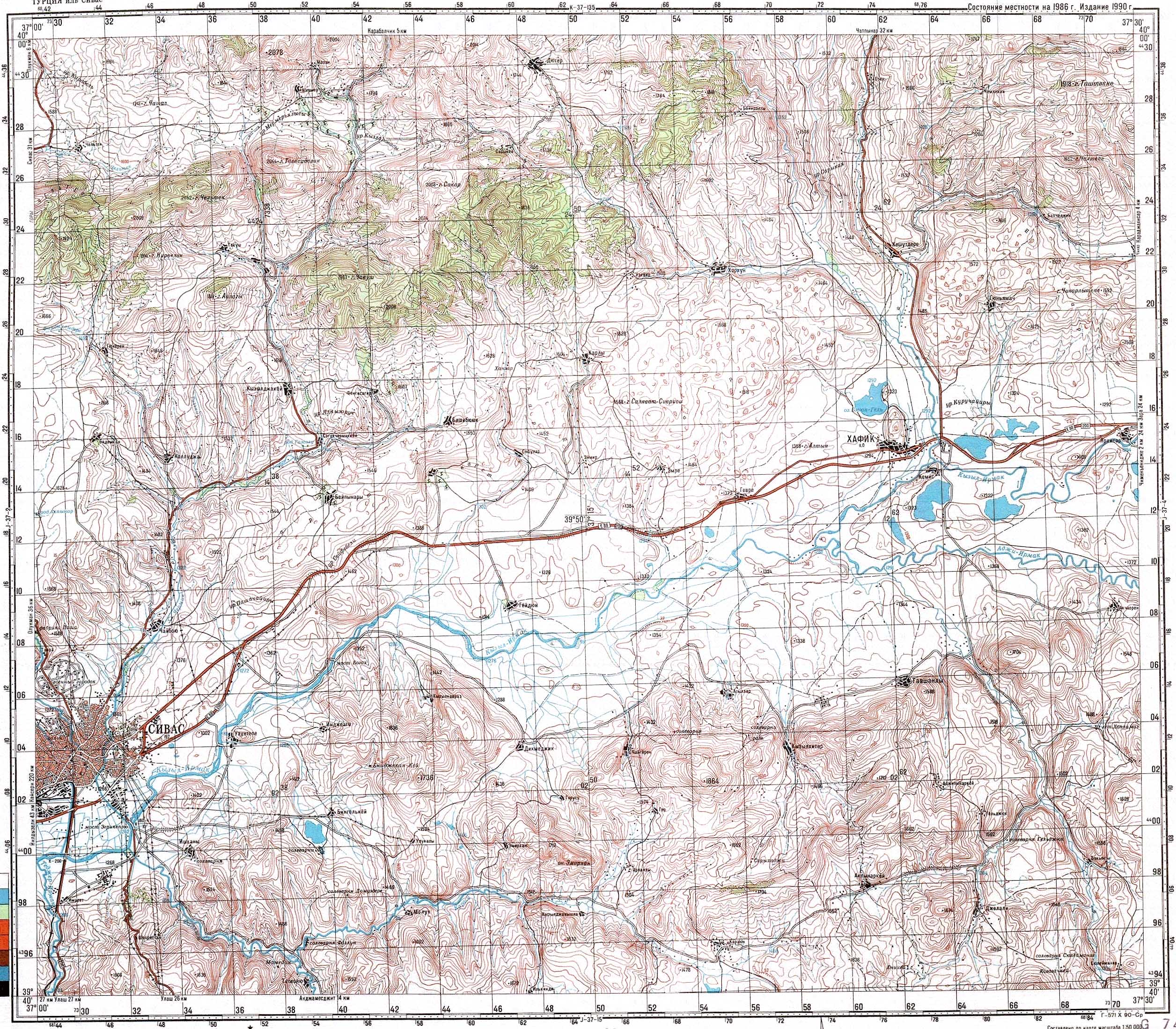 Карта километровка. Карты Генштаба Испании. L 37 3